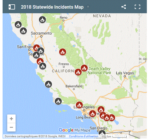 californie carte incendie Incendies En Californie Du Sud Consulat General De France A Los Angeles californie carte incendie